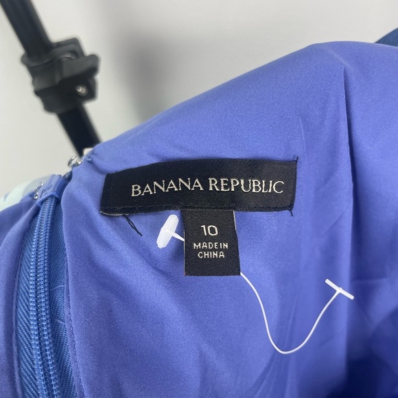 Banana Republic Blue Floral Empire Waist Knee Length Dress with Pockets - Picture 14 of 14